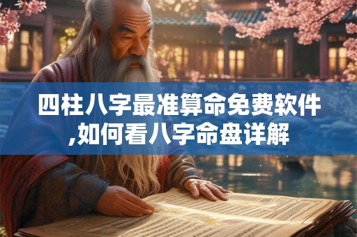 四柱八字最准算命免费软件,如何看八字命盘详解