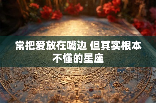 常把爱放在嘴边 但其实根本不懂的星座