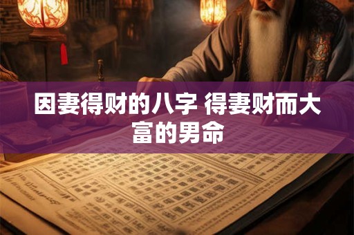 因妻得财的八字 得妻财而大富的男命