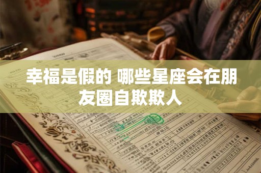 幸福是假的 哪些星座会在朋友圈自欺欺人