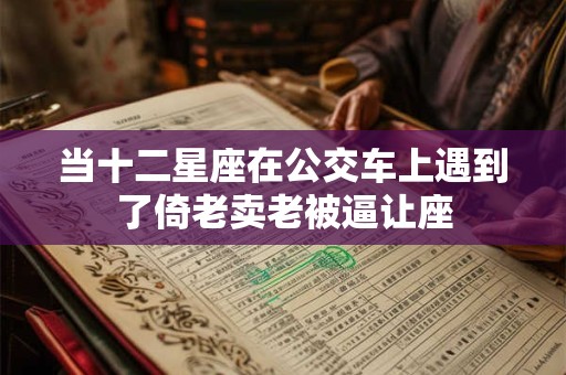 当十二星座在公交车上遇到了倚老卖老被逼让座