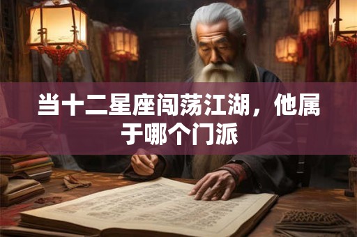 当十二星座闯荡江湖，他属于哪个门派