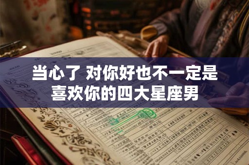 当心了 对你好也不一定是喜欢你的四大星座男