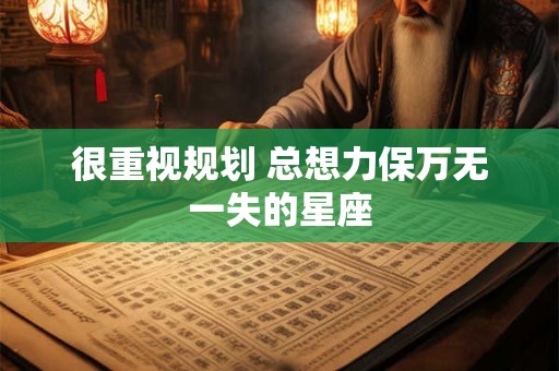 很重视规划 总想力保万无一失的星座