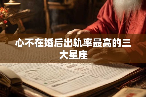 心不在婚后出轨率最高的三大星座