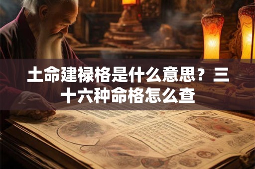 土命建禄格是什么意思？三十六种命格怎么查