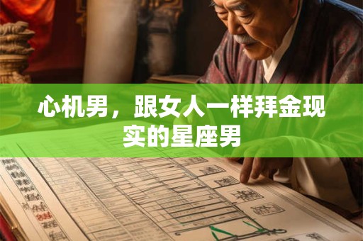 心机男，跟女人一样拜金现实的星座男