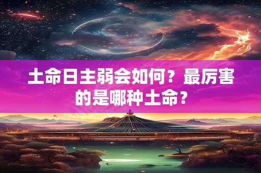 土命日主弱会如何？最厉害的是哪种土命？