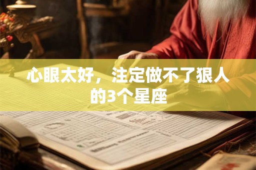 心眼太好，注定做不了狠人的3个星座