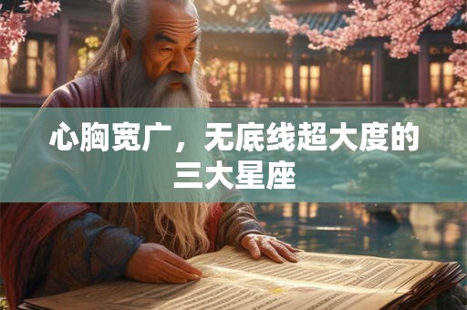 心胸宽广，无底线超大度的三大星座