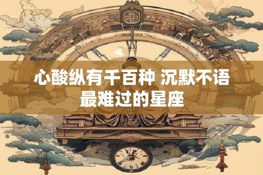 心酸纵有千百种 沉默不语最难过的星座