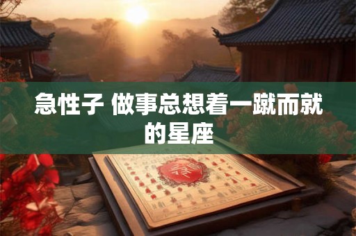 急性子 做事总想着一蹴而就的星座