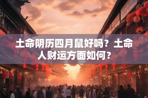 土命阴历四月鼠好吗？土命人财运方面如何？