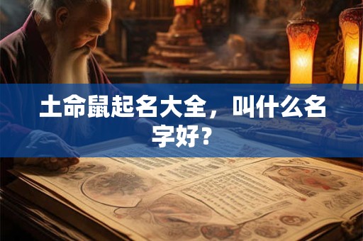土命鼠起名大全，叫什么名字好？