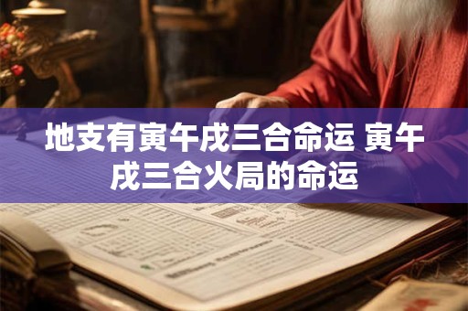 地支有寅午戌三合命运 寅午戌三合火局的命运