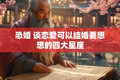 恐婚 谈恋爱可以结婚要想想的四大星座