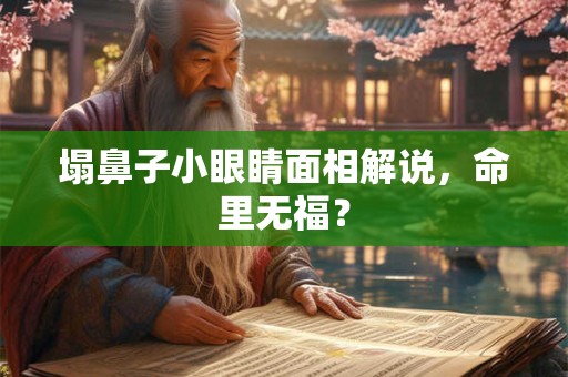 塌鼻子小眼睛面相解说，命里无福？