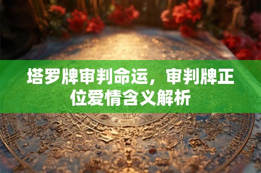 塔罗牌审判命运，审判牌正位爱情含义解析
