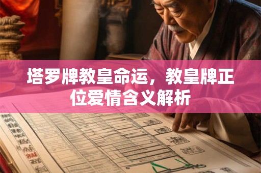 塔罗牌教皇命运，教皇牌正位爱情含义解析