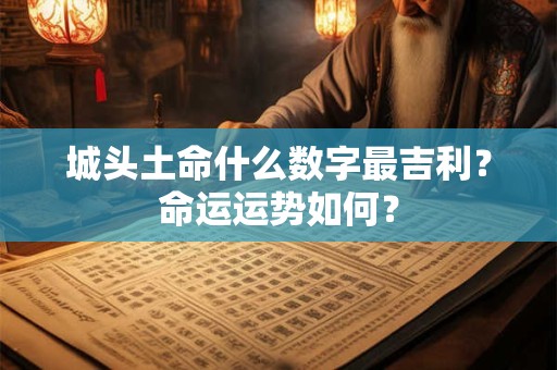 城头土命什么数字最吉利？命运运势如何？