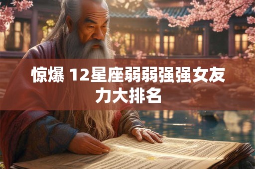 惊爆 12星座弱弱强强女友力大排名