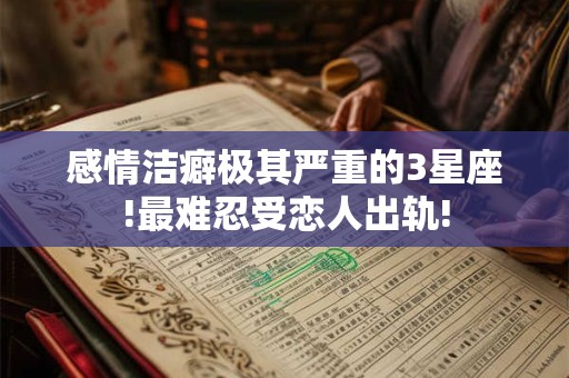 感情洁癖极其严重的3星座!最难忍受恋人出轨!