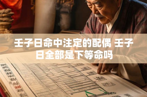 壬子日命中注定的配偶 壬子日全部是下等命吗