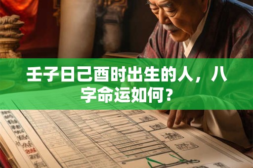 壬子日己酉时出生的人，八字命运如何？