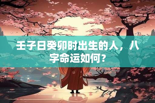 壬子日癸卯时出生的人，八字命运如何？