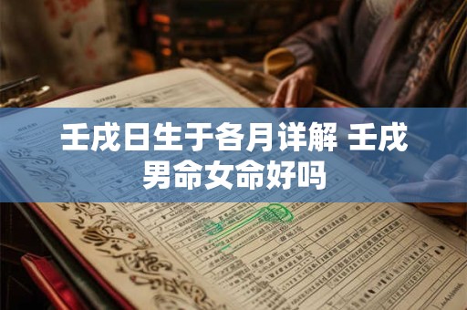 壬戌日生于各月详解 壬戌男命女命好吗