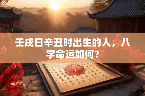 壬戌日辛丑时出生的人，八字命运如何？