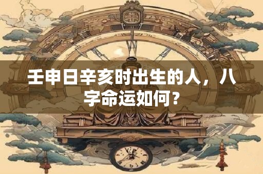 壬申日辛亥时出生的人，八字命运如何？