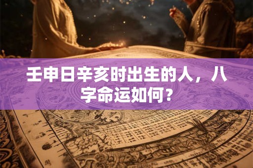 壬申日辛亥时出生的人，八字命运如何？