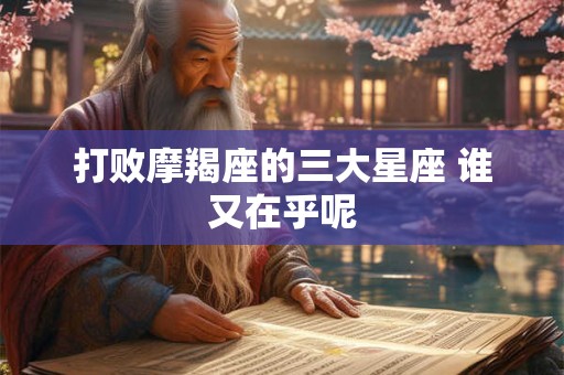 打败摩羯座的三大星座 谁又在乎呢