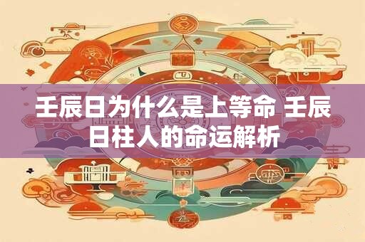 壬辰日为什么是上等命 壬辰日柱人的命运解析
