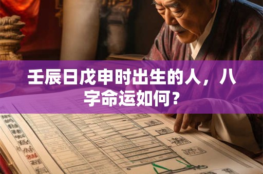 壬辰日戊申时出生的人，八字命运如何？