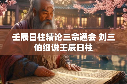 壬辰日柱精论三命通会 刘三伯细说壬辰日柱