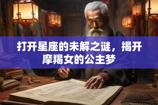 打开星座的未解之谜，揭开摩羯女的公主梦