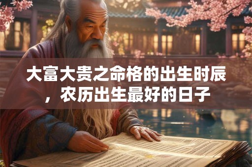大富大贵之命格的出生时辰，农历出生最好的日子