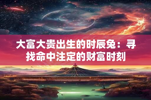 大富大贵出生的时辰兔：寻找命中注定的财富时刻