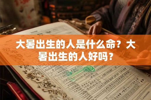 大暑出生的人是什么命？大暑出生的人好吗？