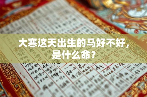 大寒这天出生的马好不好，是什么命？