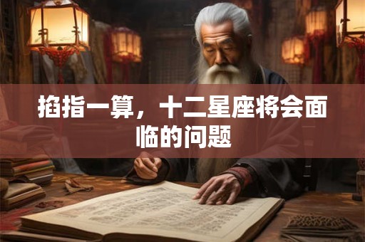 掐指一算，十二星座将会面临的问题