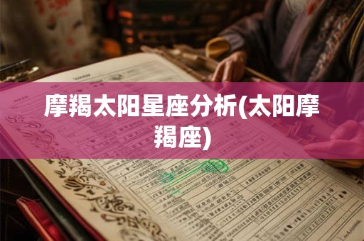 摩羯太阳星座分析(太阳摩羯座)