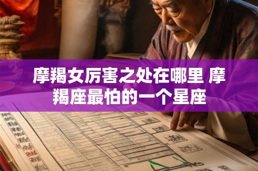 摩羯女厉害之处在哪里 摩羯座最怕的一个星座