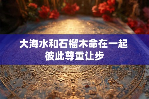 大海水和石榴木命在一起 彼此尊重让步