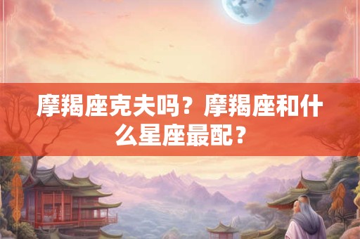 详细阅读:摩羯座克夫吗?摩羯座和什么星座最配? 摩羯座克夫吗?摩羯座和什么星座最配?