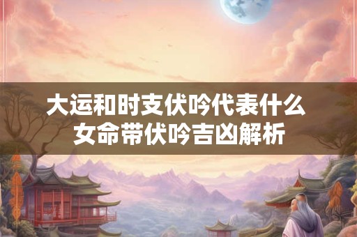 大运和时支伏吟代表什么 女命带伏吟吉凶解析