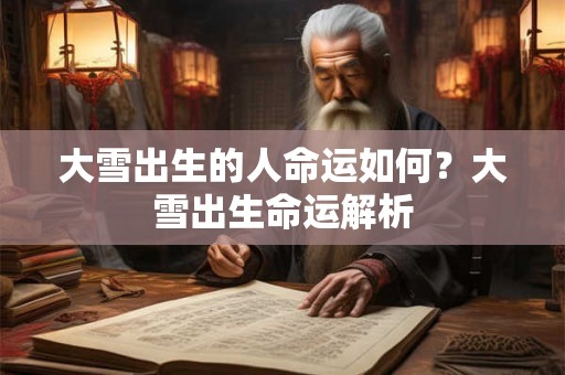 大雪出生的人命运如何？大雪出生命运解析