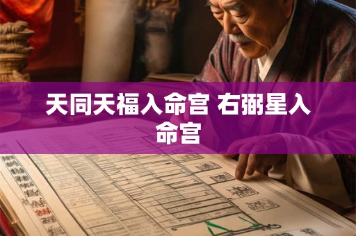 天同天福入命宫 右弼星入命宫
